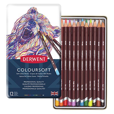 Kredki rysunkowe Coloursoft, Derwent, 12 kolorów