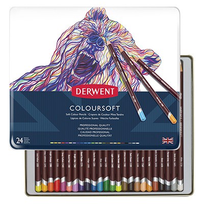 Kredki rysunkowe Coloursoft, Derwent, 24 kolory