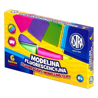 Modelina fluorescencyjna, Astra, zestaw 6 kolorów