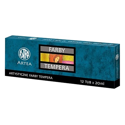 Farby temperowe Artea Astra, zestaw 12 kolorów