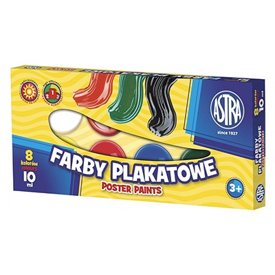 Farby plakatowe Astra, zestaw 8 x 10ml