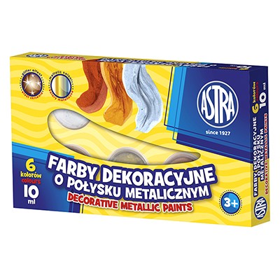 Farby metaliczne Astra, zestaw 6 x 10ml