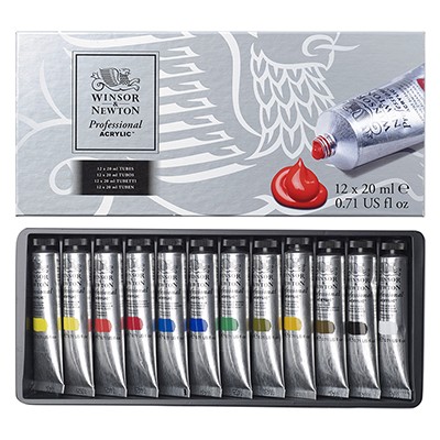 Farby akrylowe Artists', Winsor &amp; Newton, zestaw 12 x 20ml