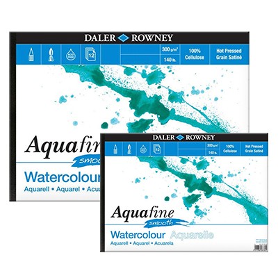Aquafine Smooth, blok akwarelowy Daler Rowney A4, 12 ark. 300g