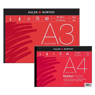 Daler-Rowney Series A, blok do markerów i pisaków A4, 50ark. 70g
