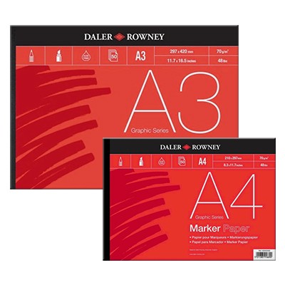 Daler-Rowney Series A, blok do markerów i pisaków A3, 50ark. 70g