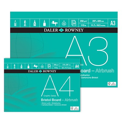 Blok rysunkowy Bristol Board A3, Daler-Rowney, 20ark. 250g