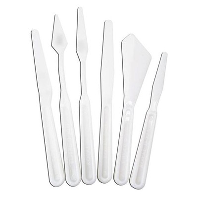 Plastikowe noże i szpachelki malarskie, zestaw 6 sztuk