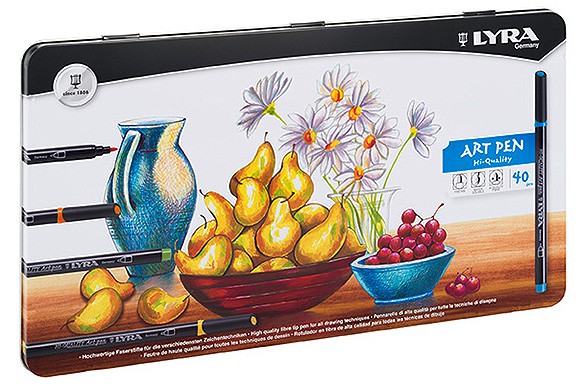 Pisaki artystyczne Art Pen, Lyra, zestaw 40 kolorów