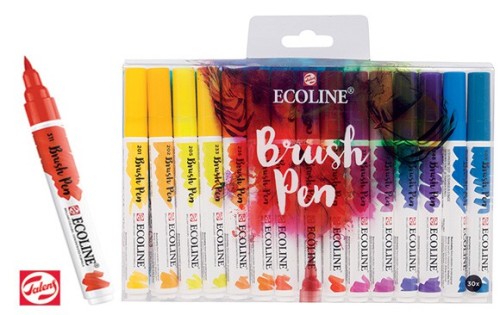 Ecoline Brush Pen, Talens, zestaw 30 kol.
