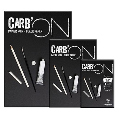 Blok rysunkowy Carb'ON - czarny papier, 20ark. A4, 120g