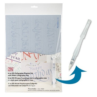 Calligraphy Practice Kit + pędzel, zeszyt ćwiczeń, Kuretake