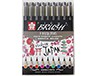 Pisaki pędzelkowe Pigma Brush, Sakura, 9 kolorów