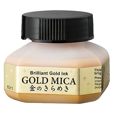 Gold Mica, złoty tusz do kaligrafii, Kuretake, 60ml