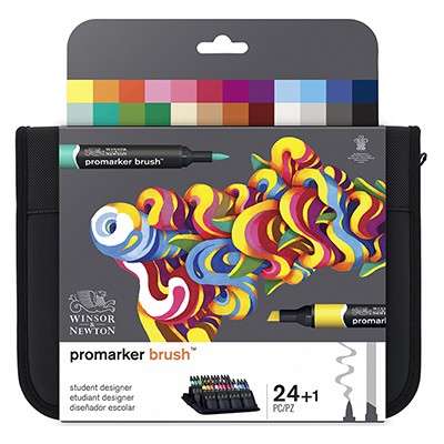 Student Designer, zestaw Brushmarker 24 kol.
