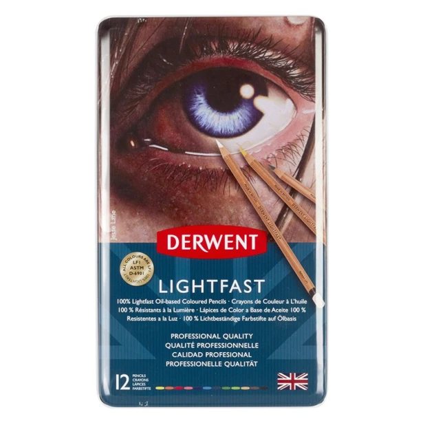 Kredki Derwent Lightfast, 12 kolorów