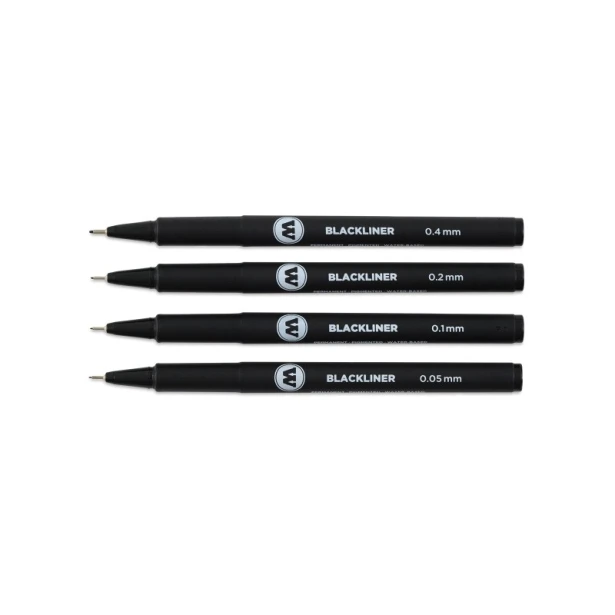 Blackliner Set 1, 4 cienkopisy Molotow