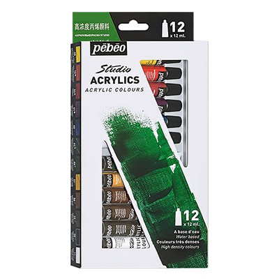 Farby akrylowe Studio Acrylics Pebeo, 12 x 12 ml