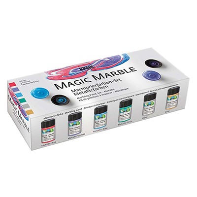 Magic Marble Metallic, marmurkowe farby, 6 kol.