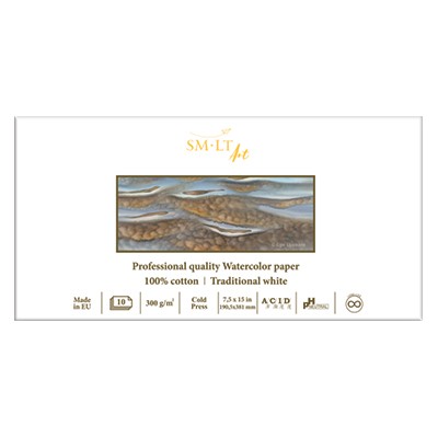Blok akwarelowy 19 x 38 cm SMLT, 100% bawełna