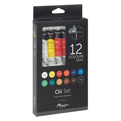 Farby olejne Phoenix, 12 x 12 ml