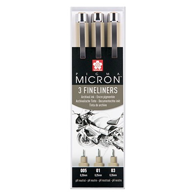 Set of 3 Design, pisaki precyzyjne Pigma Micron, Sakura, 3szt