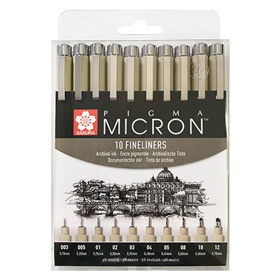 Pisaki precyzyjne Pigma Micron, Sakura 10 szt.