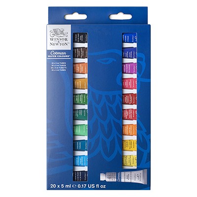 Farby akwarelowe Cotman w tubkach, zestaw 20 x 5 ml
