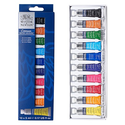 Farby akwarelowe Cotman w tubkach, zestaw 10 x 5 ml