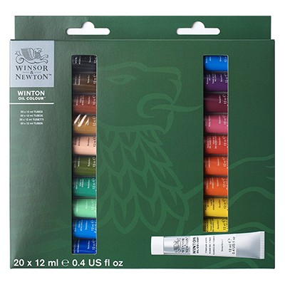 Farby olejne Winton W&amp;N, zestaw 20 x 12 ml