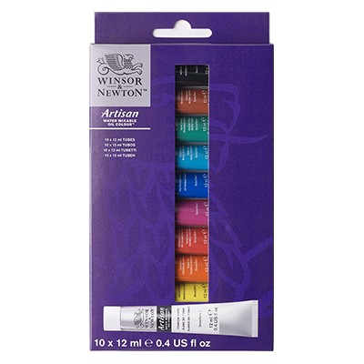 Farby olejne wodorozcieńczalne Artisan W&amp;N, 10 x 12 ml