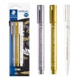Metallic Pen, pisaki metaliczne Staedtler, 3 szt.