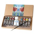 Polycolor, zestaw farb akrylowych, 8 x 20ml + akcesoria
