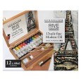 Farby olejne Sennelier, drewniana kaseta 12 x 40 ml