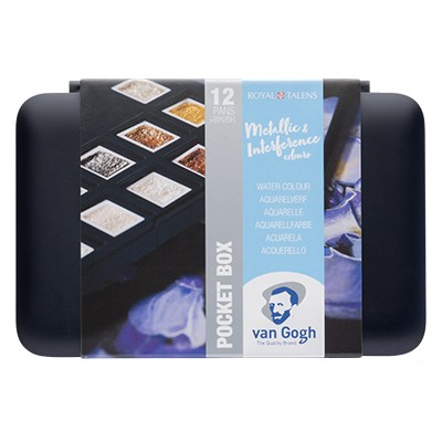 Metaliczne akwarele Van Gogh Pocket Box, 12 kol.