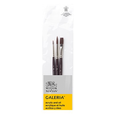 Pędzle do akrylu Galeria Winsor &amp; Newton, 3 szt.