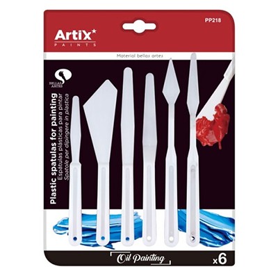 Plastikowe szpachelki malarskie, 6 sztuk, Artix
