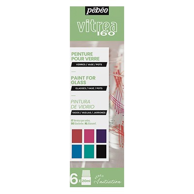 Farby witrażowe Vitrea 160, set 2, 6 x 20 ml