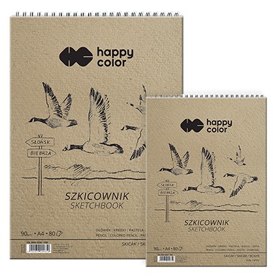 Szkicownik na spirali 'Ptaki' Happy Color, 80 ark. A6