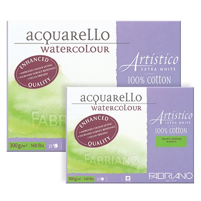 Fabriano Artistico E/W, gruboziarnisty 12,5 x 18 cm, 25 ark, 300 g