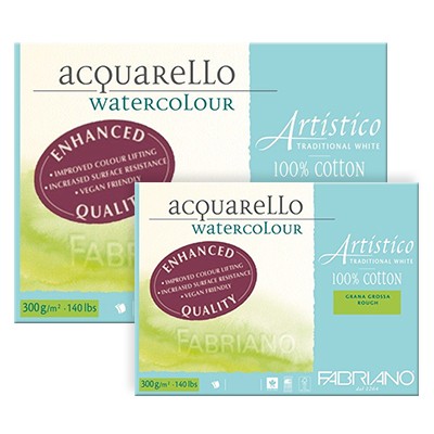 Fabriano Artistico T/W, gruboziarnisty 12,5 x 18 cm, 25 ark, 300 g