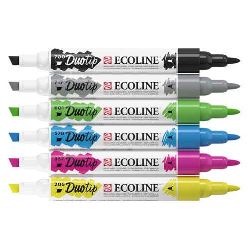 Pisaki Ecoline Duo Tip – Basic Set, 6 kolorów