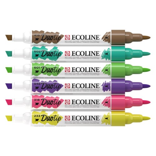 Pisaki Ecoline Duo Tip – Botanic Set, 6 kolorów