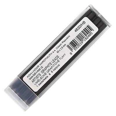 Wkłady grafitowe 4820, Koh-I-Noor, 6 x 3.8 mm HB