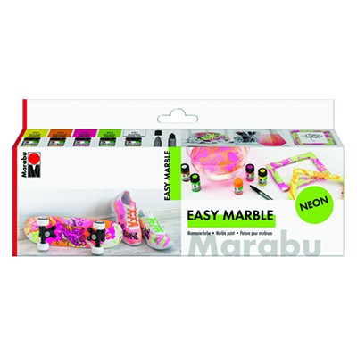 Easy Marble Neon, marmurkowe farby, 6 elem.