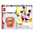 Neon Textile farby do tkanin jasnych Marabu, 7 elem.