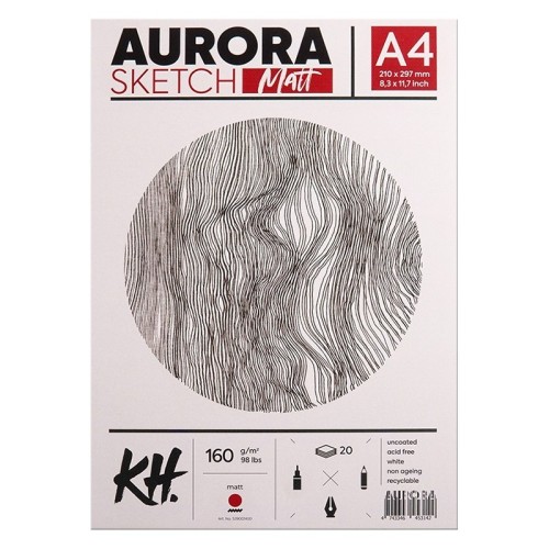Blok Sketch Matt Aurora, A4, 20 ark. 160  g/m²