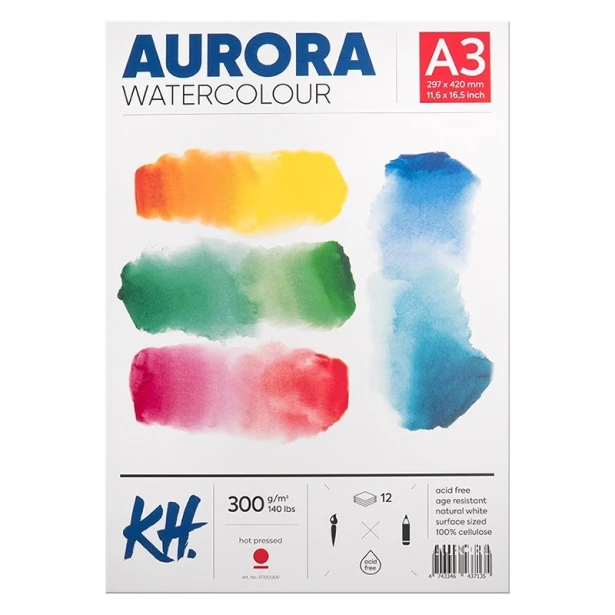 Blok do akwareli Aurora HP, A3, 300 g, 12 ark.