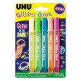 Klej z brokatem 'Glow', UHU, zestaw 5 kol. x 10 ml