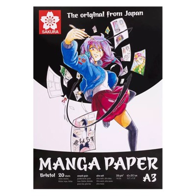 Blok Manga Paper A3, Sakura, 20 ark., 250 g/m2